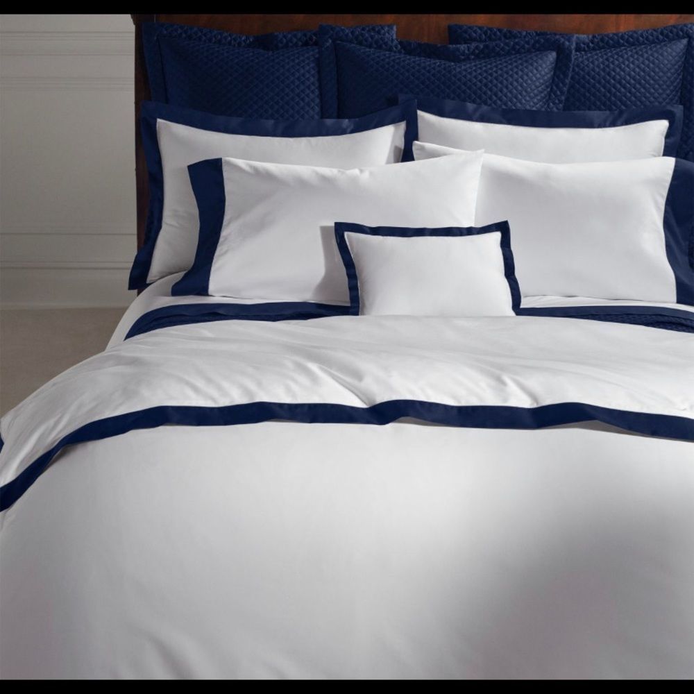 Ralph Lauren Organic Sateen Border Pillowcase - King Size - Used - Picture 2 of 3